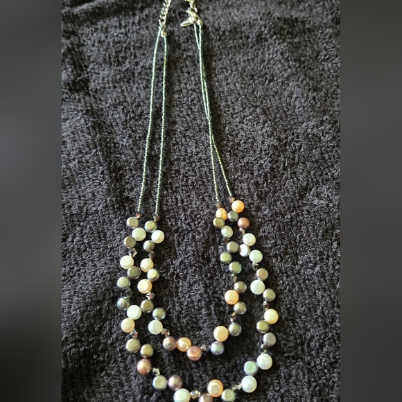 Lia Sophia Feminine Layered Faux Pearl & Crystal Necklace - Picture 6 of 6